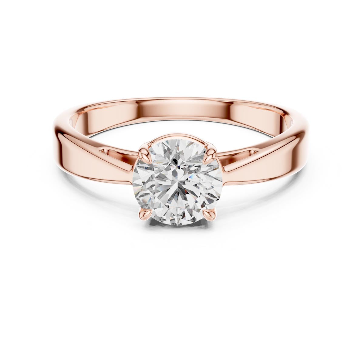 1.00 Ct. Round Diamond Tapered Four-Prong Solitaire Ring (LR-0003)