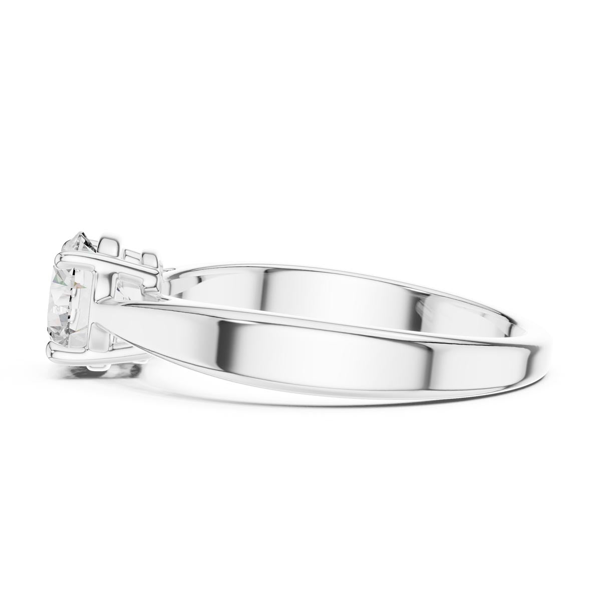 1.00 Ct. Round Diamond Tapered Four-Prong Solitaire Ring (LR-0003) 11