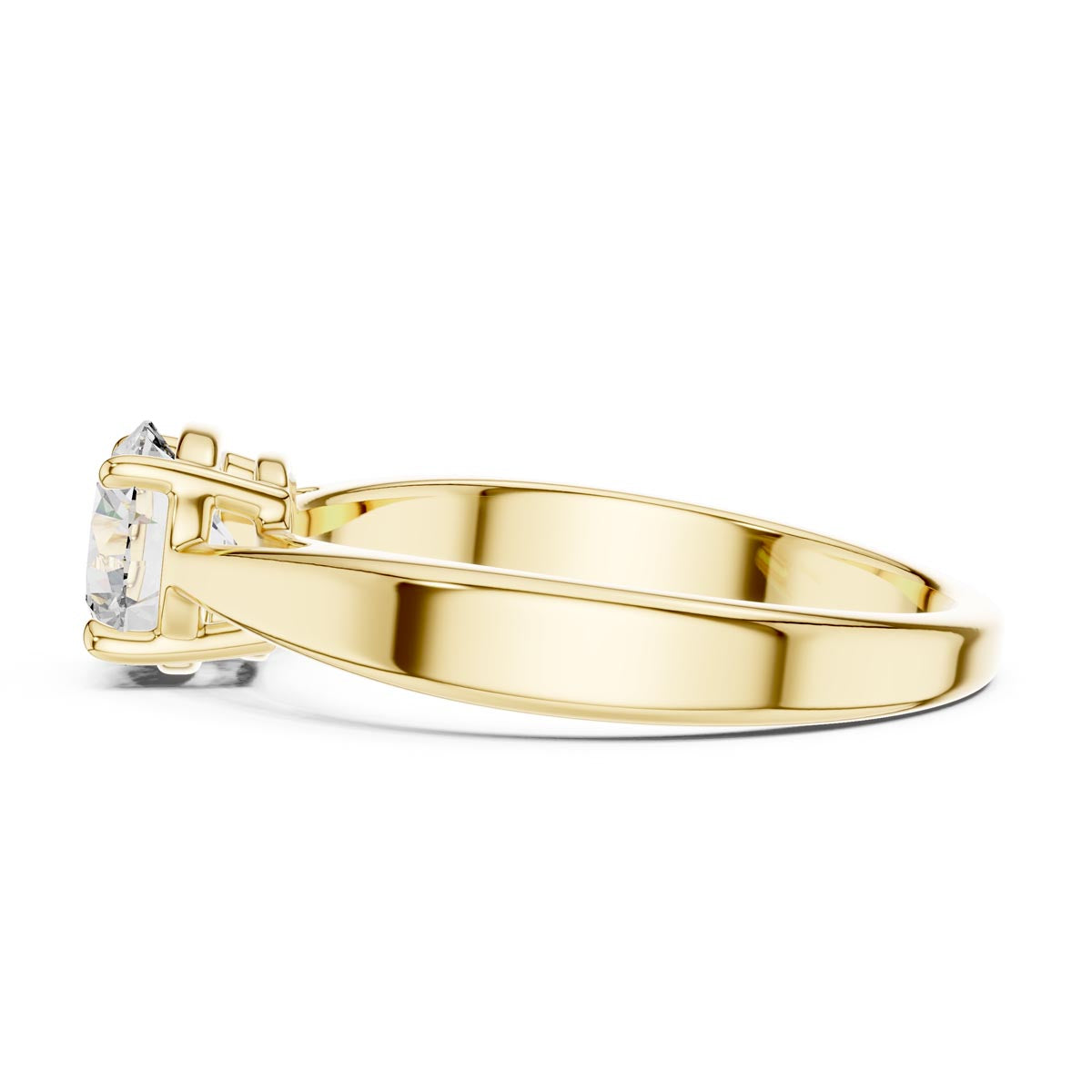 1.00 Ct. Round Diamond Tapered Four-Prong Solitaire Ring (LR-0003) 12