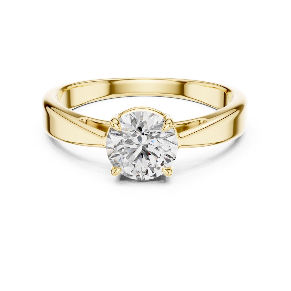 1.00 Ct. Round Diamond Tapered Four-Prong Solitaire Ring (LR-0003)