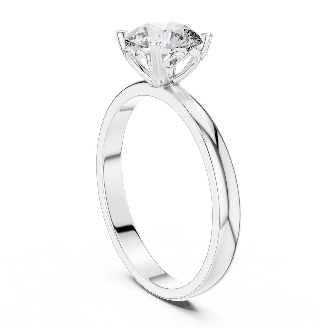 1.00 Ct. Classic Round Solitaire Engagement Ring with Heart Gallery Detail (LR-0010) 10
