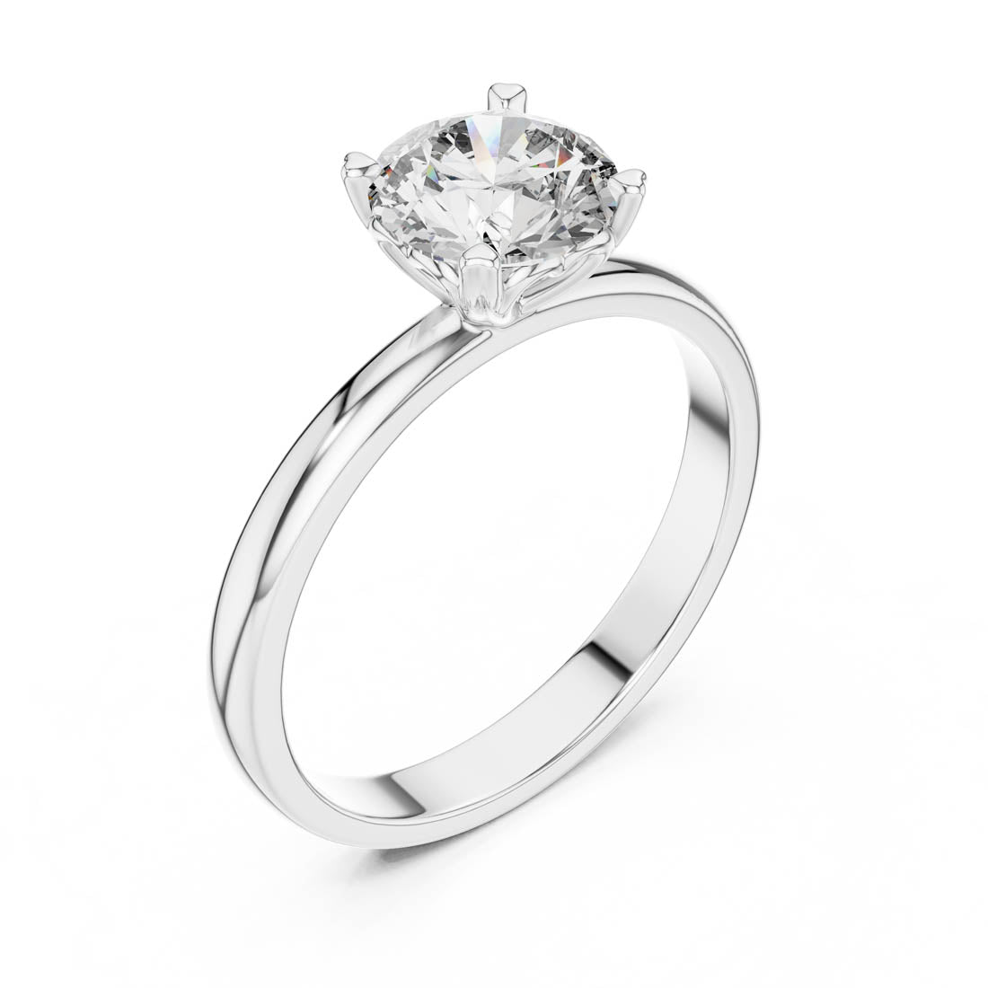 1.00 Ct. Classic Round Solitaire Engagement Ring with Heart Gallery Detail (LR-0010) 6