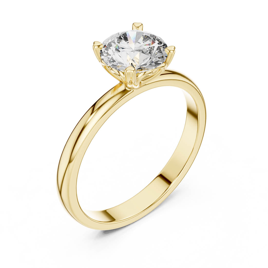 1.00 Ct. Classic Round Solitaire Engagement Ring with Heart Gallery Detail (LR-0010) 5