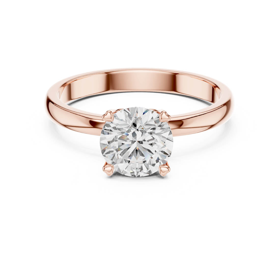 1.00 Ct. Classic Round Solitaire Engagement Ring with Heart Gallery Detail (LR-0010) 3