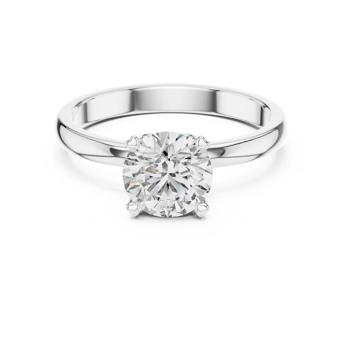 1.00 Ct. Classic Round Solitaire Engagement Ring with Heart Gallery Detail (LR-0010)