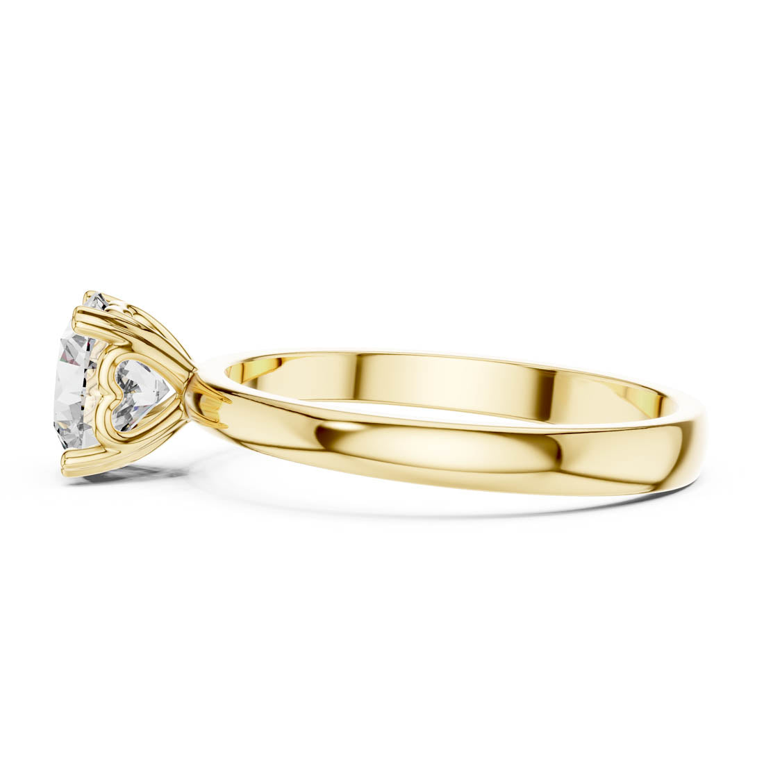 1.00 Ct. Classic Round Solitaire Engagement Ring with Heart Gallery Detail (LR-0010) 13
