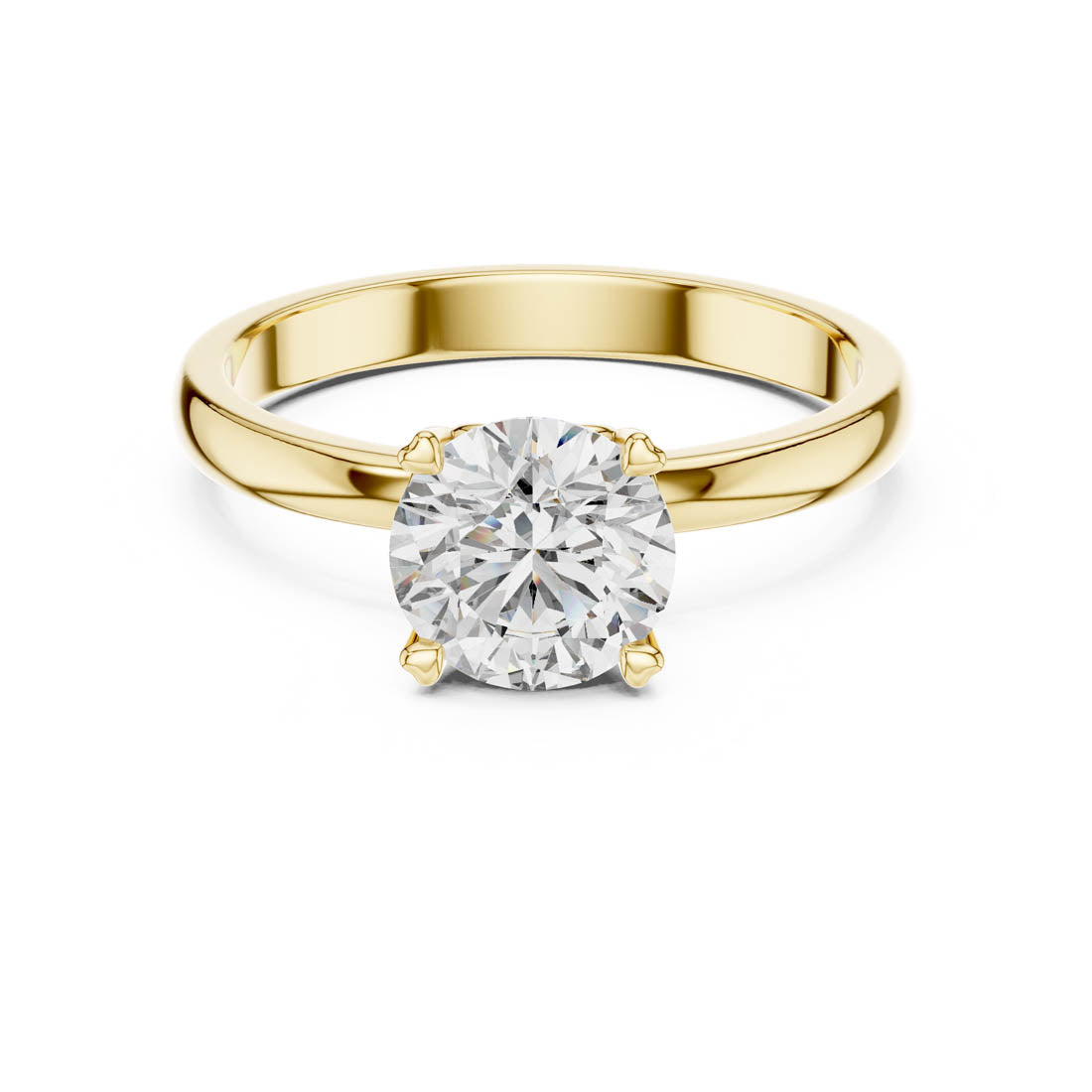 1.00 Ct. Classic Round Solitaire Engagement Ring with Heart Gallery Detail (LR-0010)