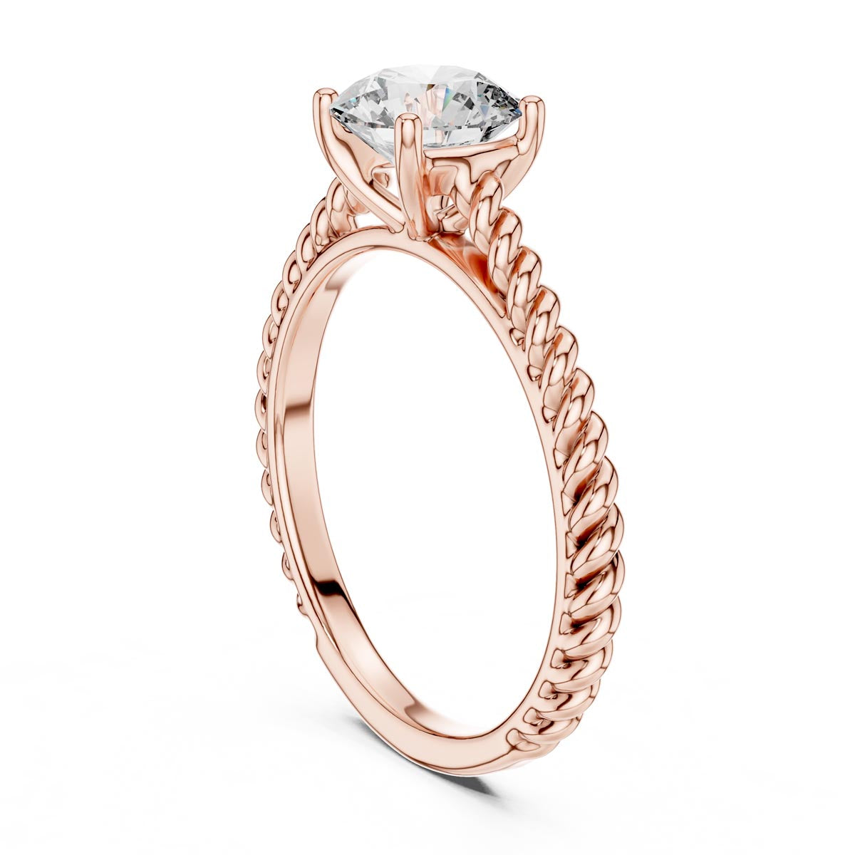 1.00 Ct. Braided Solitaire Diamond Engagement Ring (LR-0011) 8