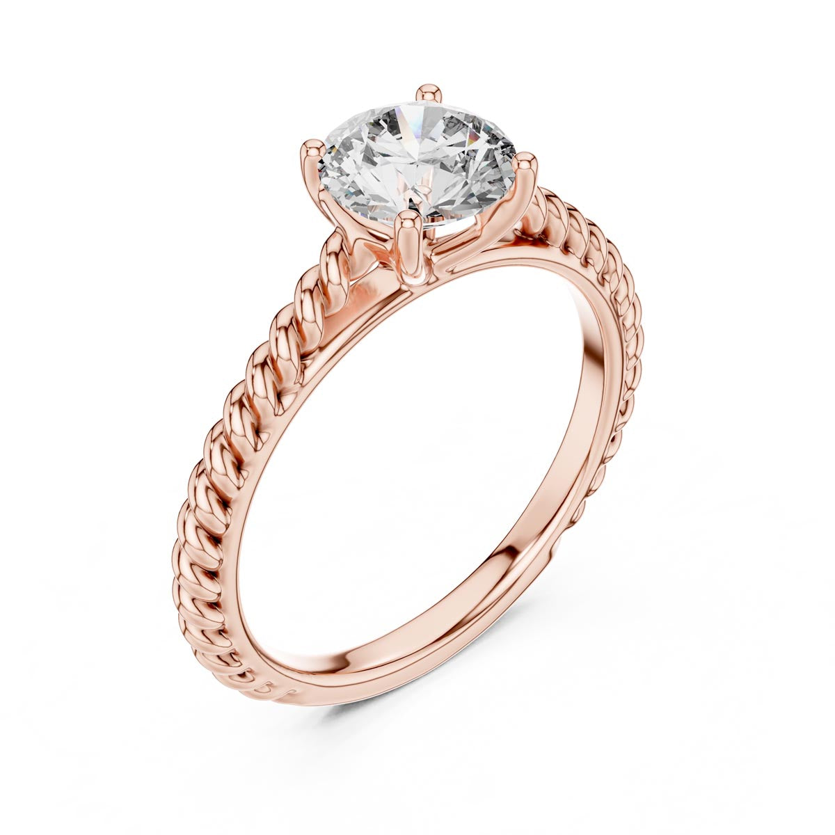 1.00 Ct. Braided Solitaire Diamond Engagement Ring (LR-0011) 4