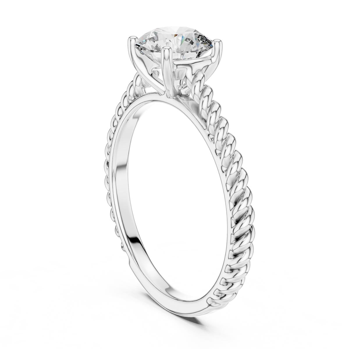 1.00 Ct. Braided Solitaire Diamond Engagement Ring (LR-0011) 9