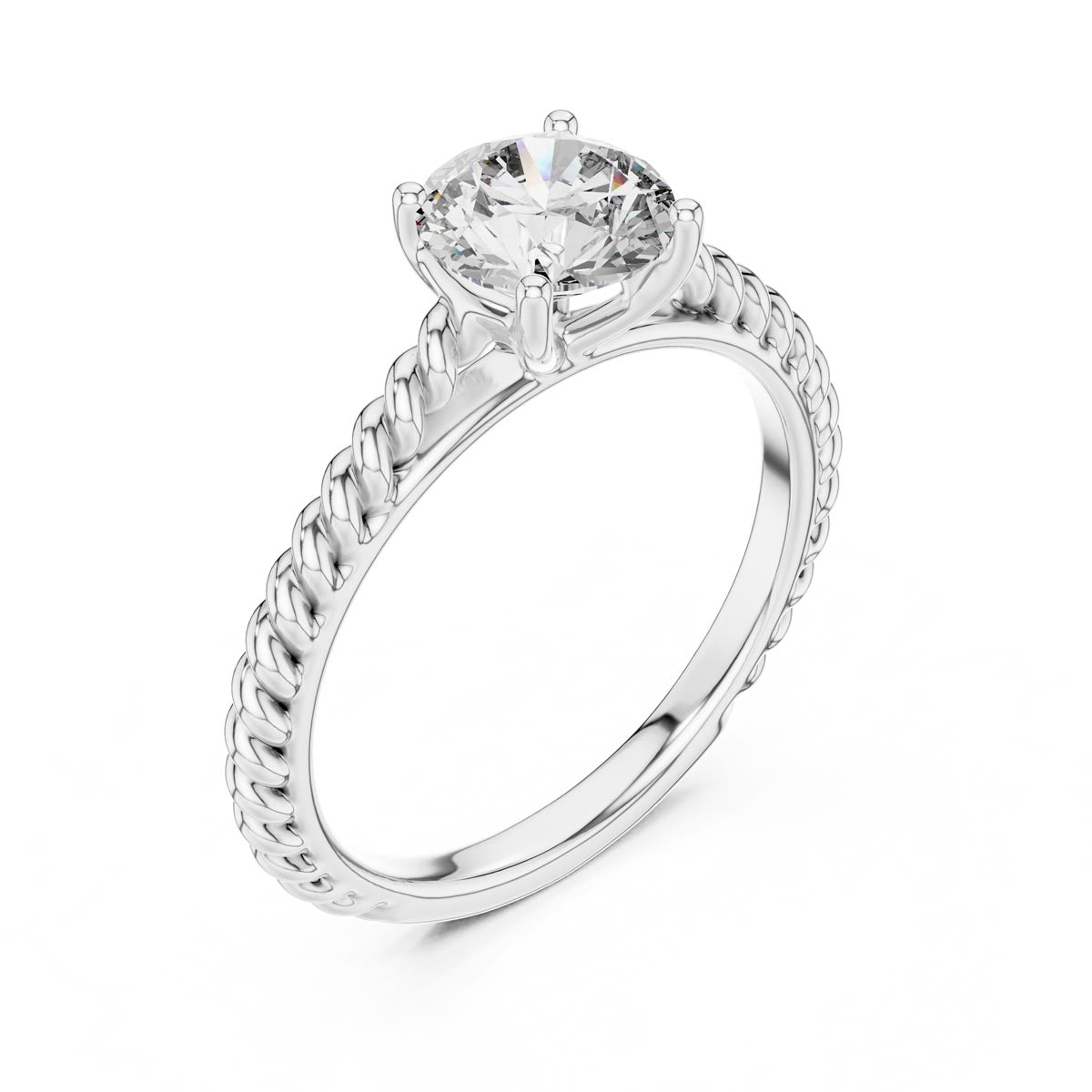 1.00 Ct. Braided Solitaire Diamond Engagement Ring (LR-0011) 5