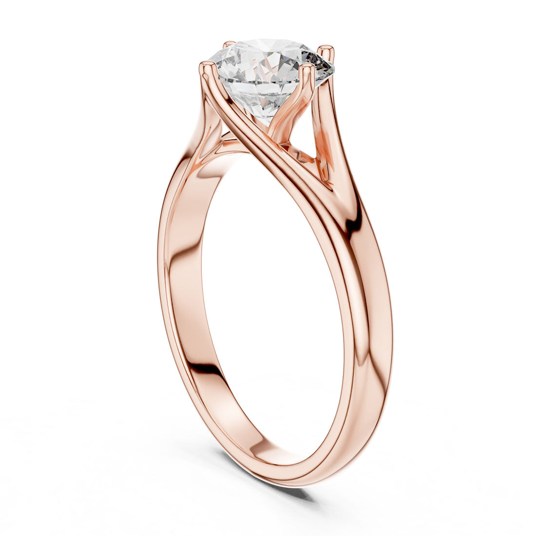 1.00 Ct. Twist-Shoulder Solitaire Diamond Engagement Ring (LR-0012) 4