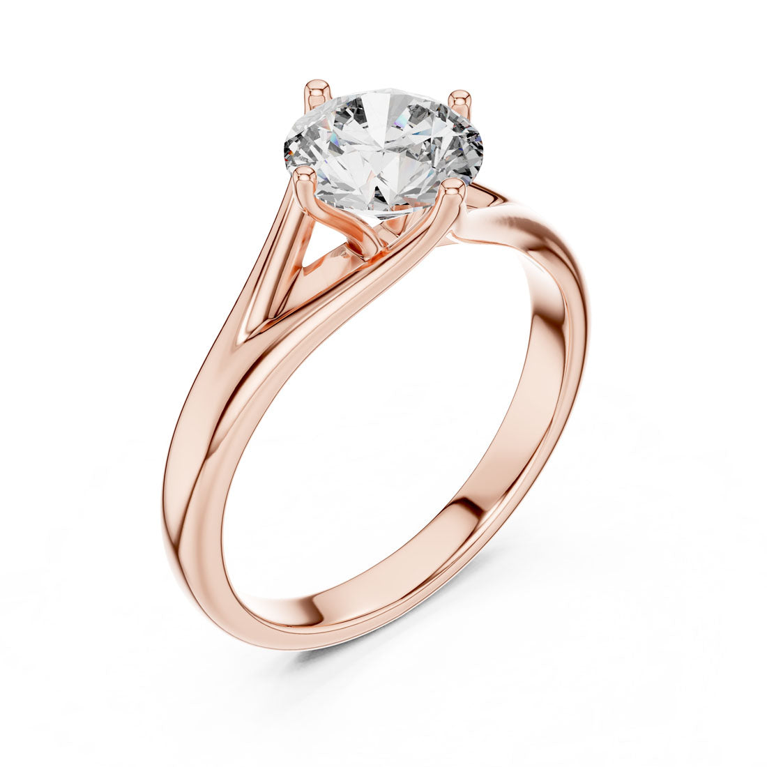 1.00 Ct. Twist-Shoulder Solitaire Diamond Engagement Ring (LR-0012) 5