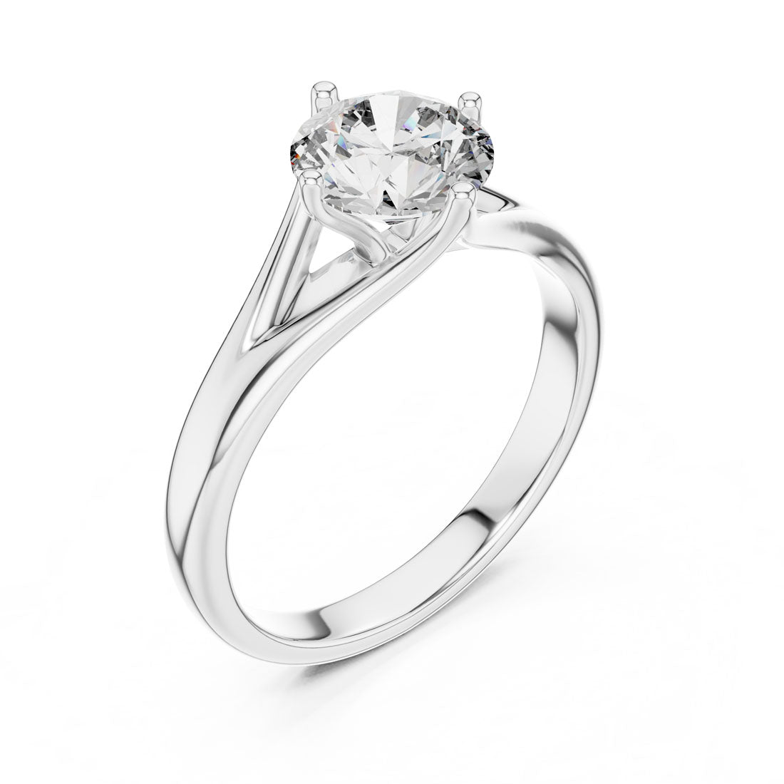 1.00 Ct. Twist-Shoulder Solitaire Diamond Engagement Ring (LR-0012) 7