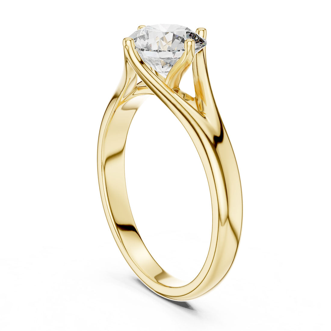 1.00 Ct. Twist-Shoulder Solitaire Diamond Engagement Ring (LR-0012) 8
