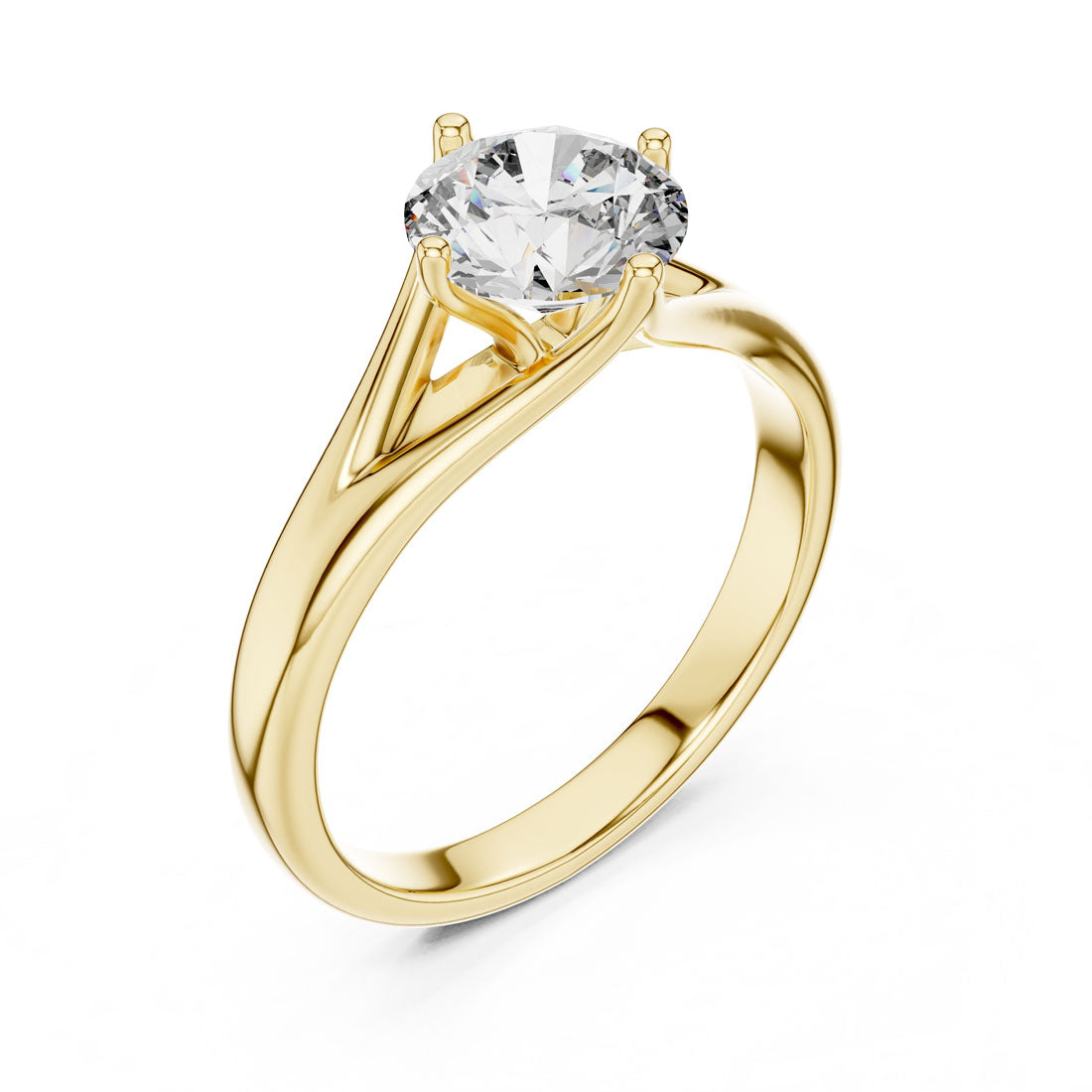 1.00 Ct. Twist-Shoulder Solitaire Diamond Engagement Ring (LR-0012) 9