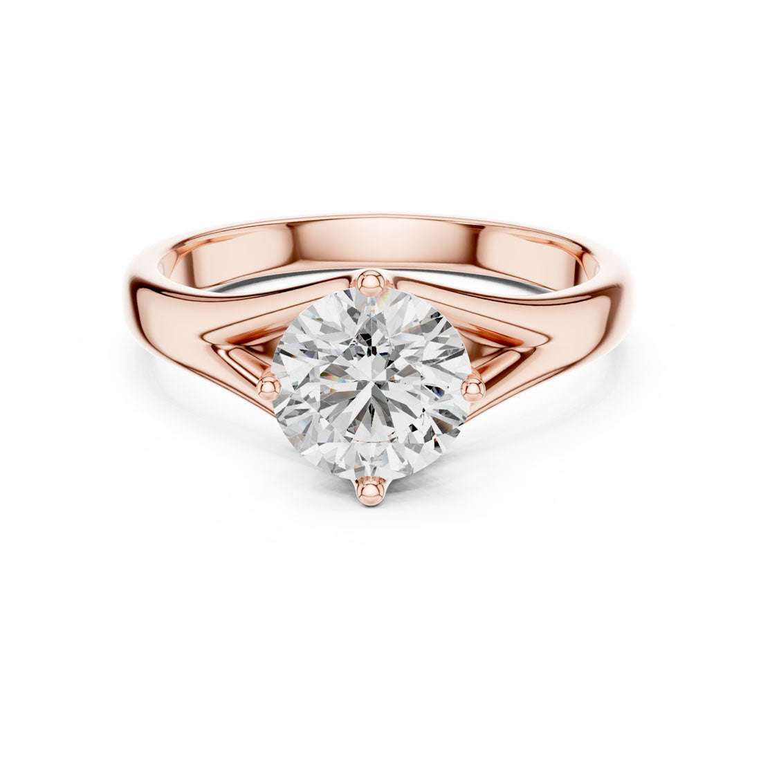 1.00 Ct. Twist-Shoulder Solitaire Diamond Engagement Ring (LR-0012) 3