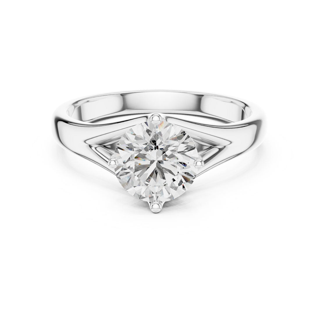 1.00 Ct. Twist-Shoulder Solitaire Diamond Engagement Ring (LR-0012)