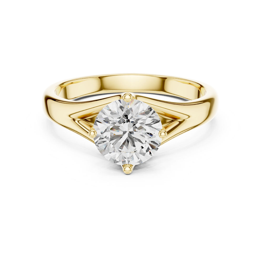 1.00 Ct. Twist-Shoulder Solitaire Diamond Engagement Ring (LR-0012)