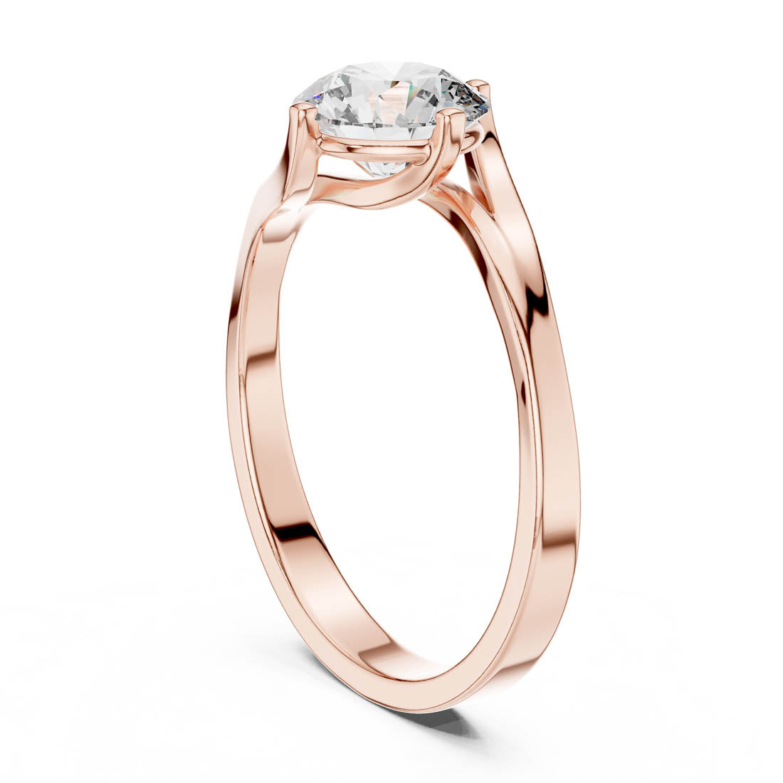 1.00 Ct. Modern Twist Bypass Solitaire Diamond Engagement Ring (LR-0013) 4