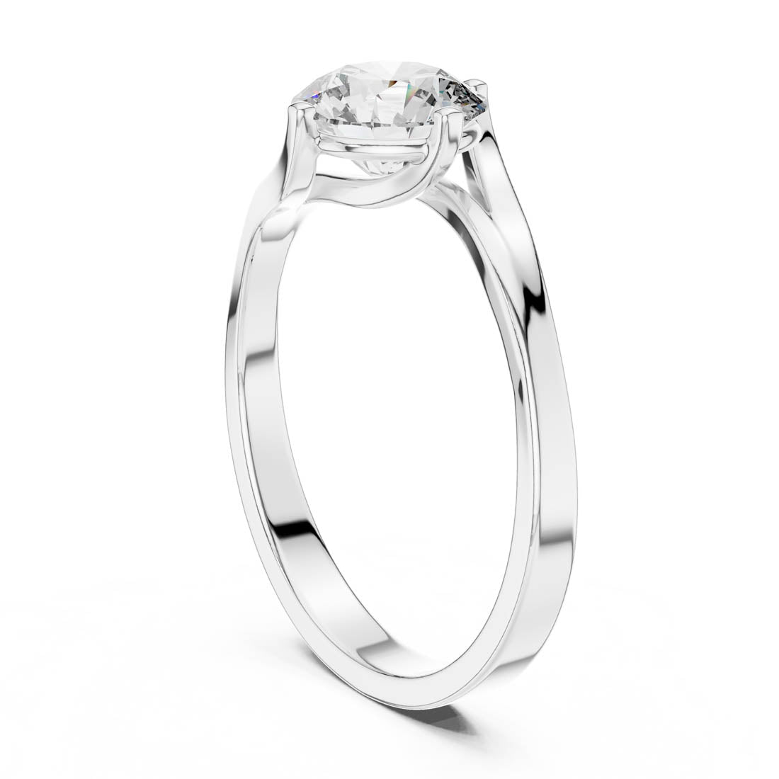 1.00 Ct. Modern Twist Bypass Solitaire Diamond Engagement Ring (LR-0013) 6