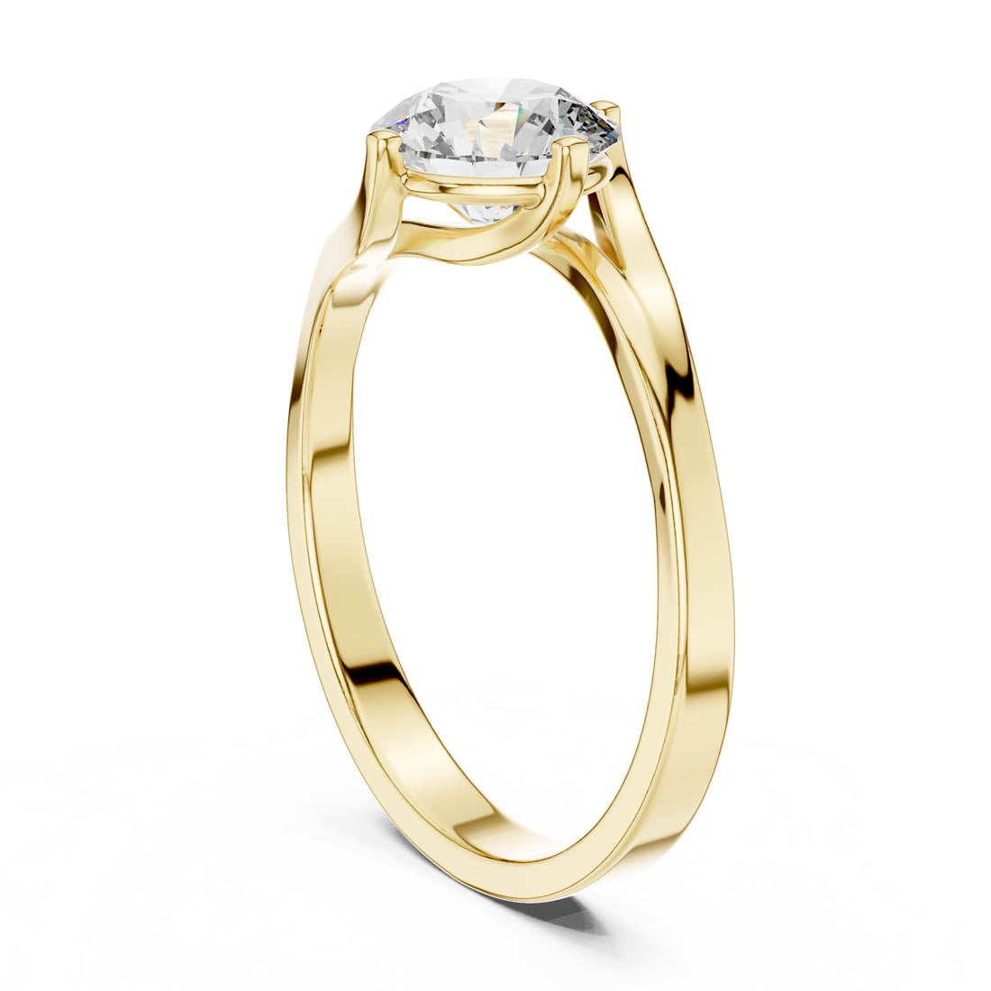 1.00 Ct. Modern Twist Bypass Solitaire Diamond Engagement Ring (LR-0013) 8