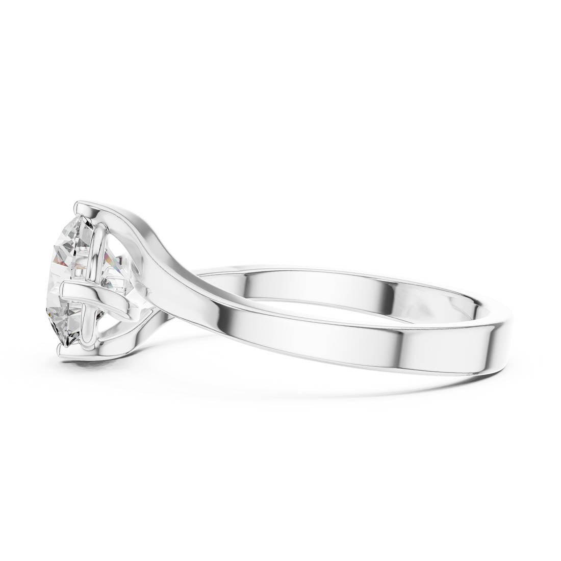 1.00 Ct. Modern Twist Bypass Solitaire Diamond Engagement Ring (LR-0013) 11