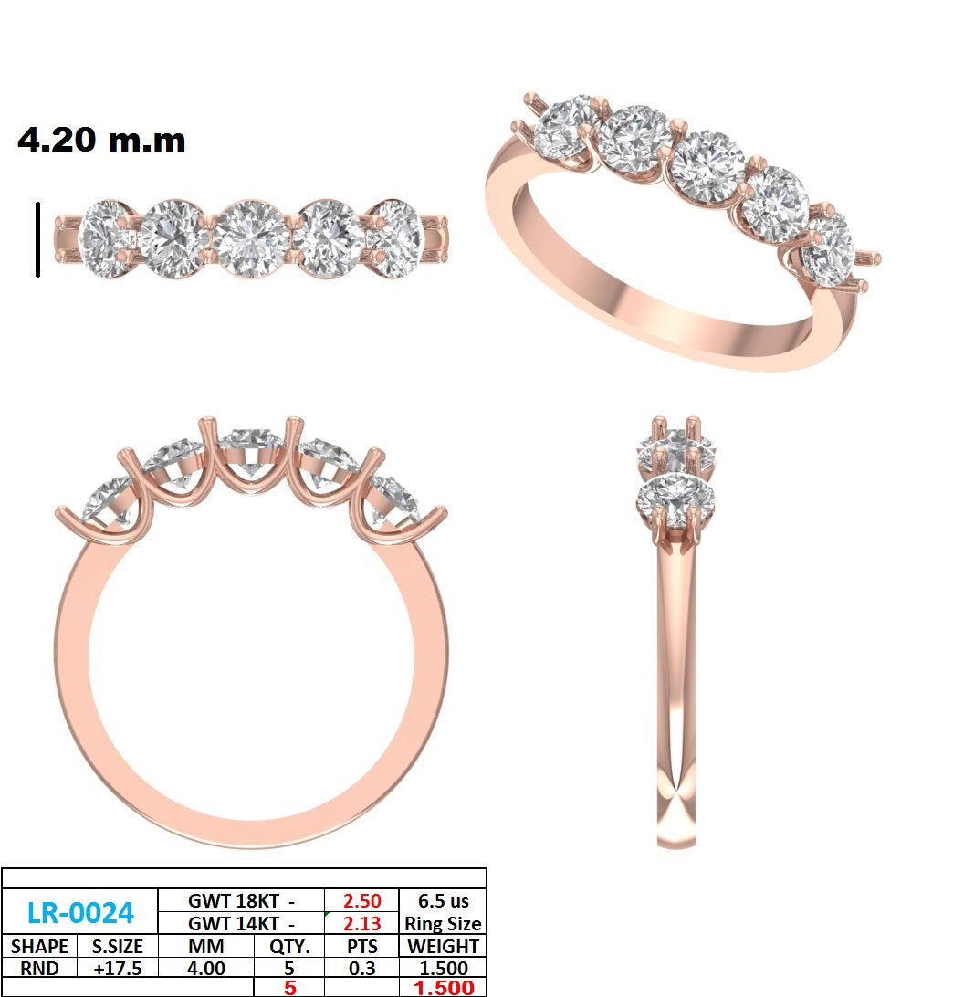 1.50 Ct. Shared Prong Diamond Wedding Band (DDLR-1120) 13