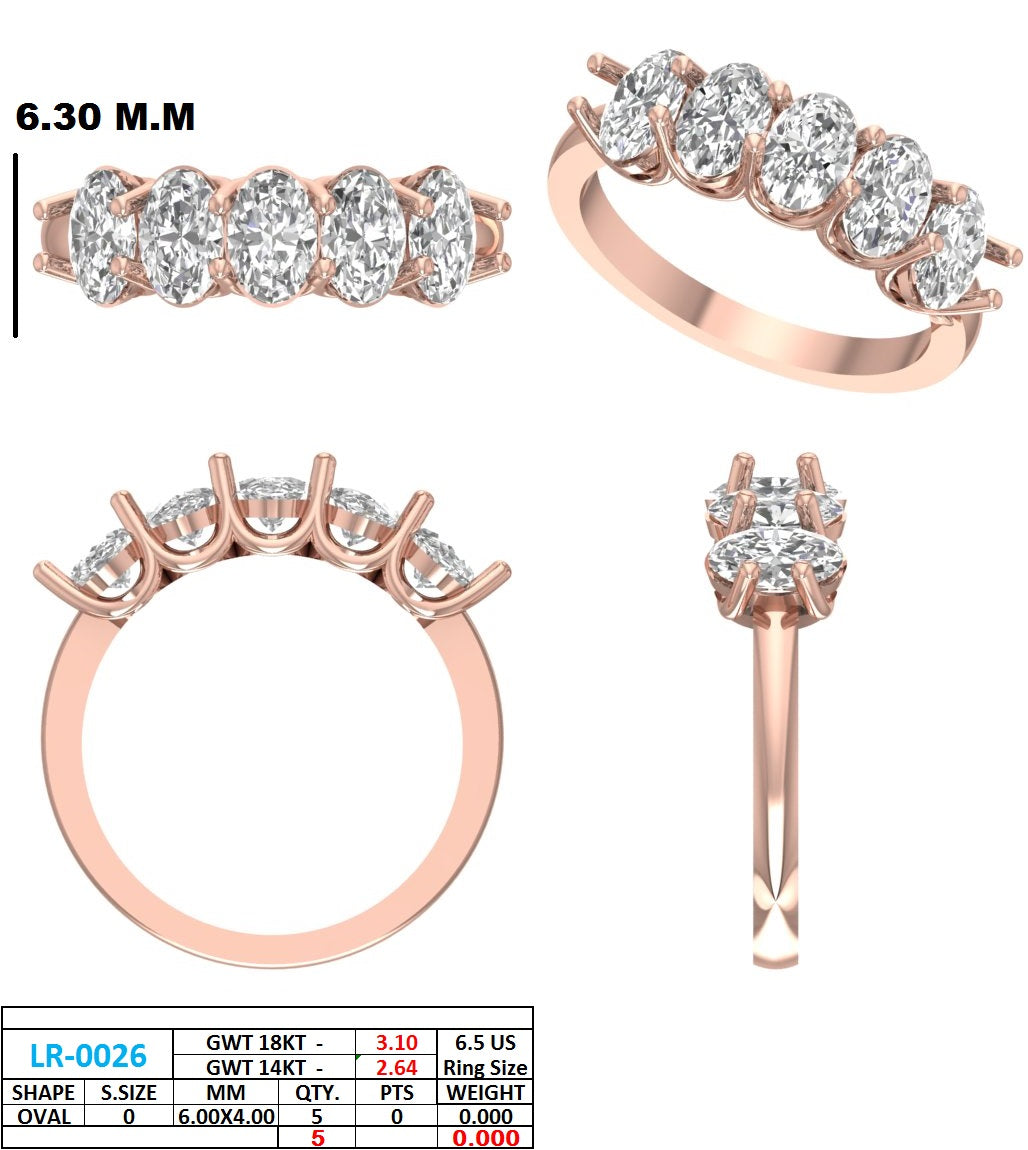 2.25 Ct. Oval Diamond Shared Prong Wedding Band (DDLR-1122) 13