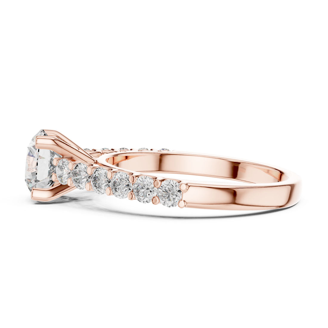 1.54 Ct. Round Brilliant Engagement Ring with Classic Diamond Band (LR-0113) 10