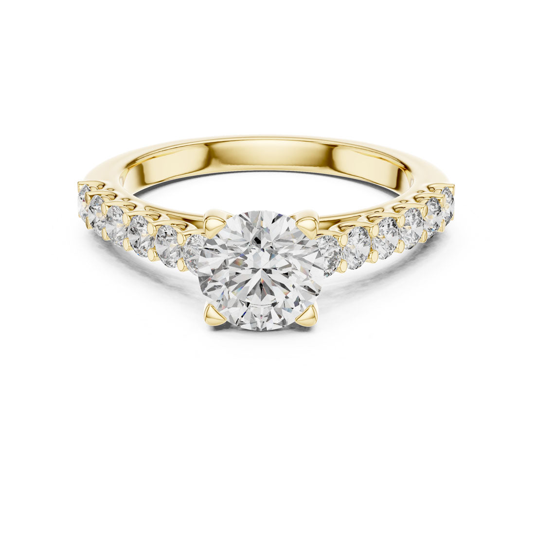1.54 Ct. Round Brilliant Engagement Ring with Classic Diamond Band (LR-0113)