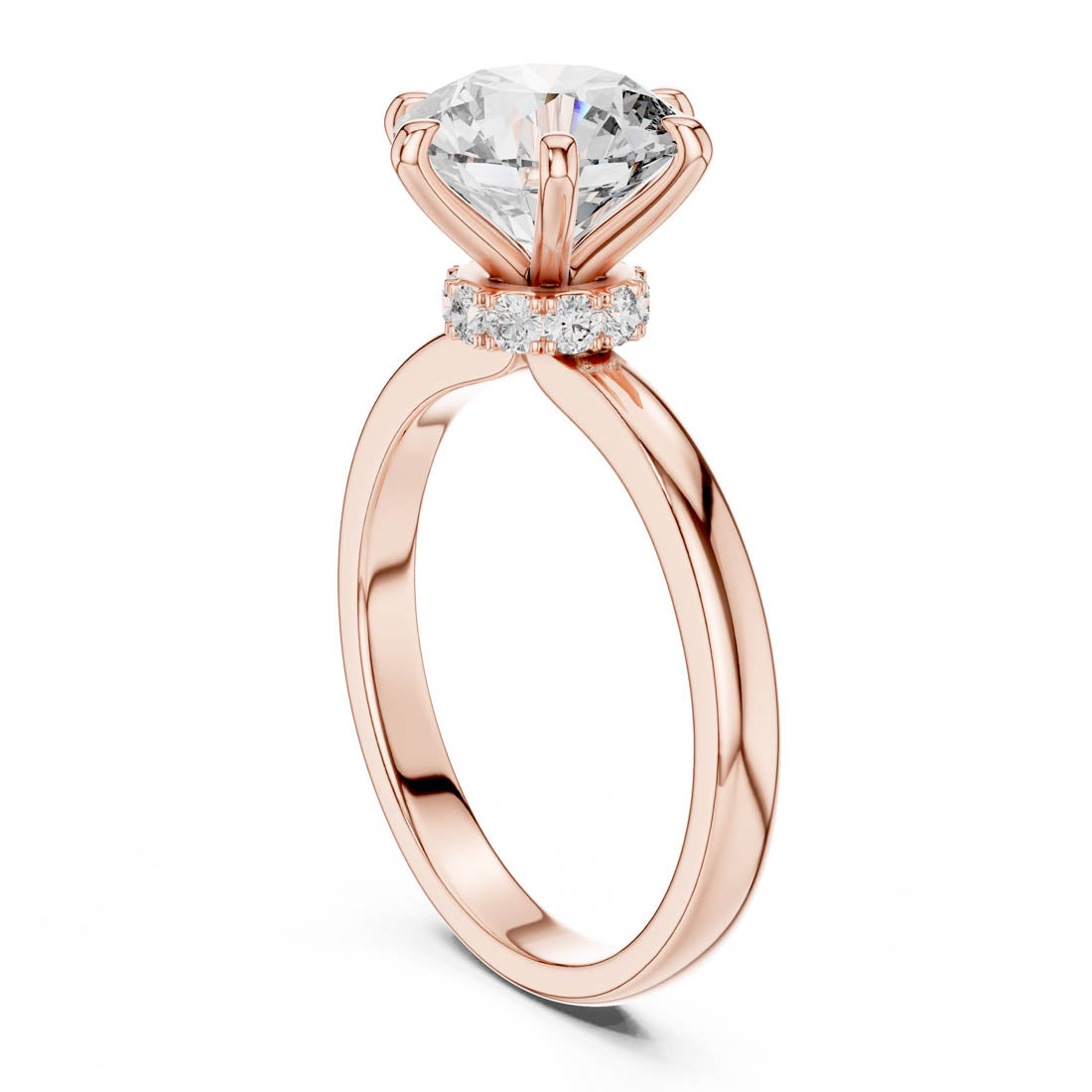 2.15 Ct. Round Brilliant Solitaire Engagement Ring with Hidden Halo (LR-0171) 7