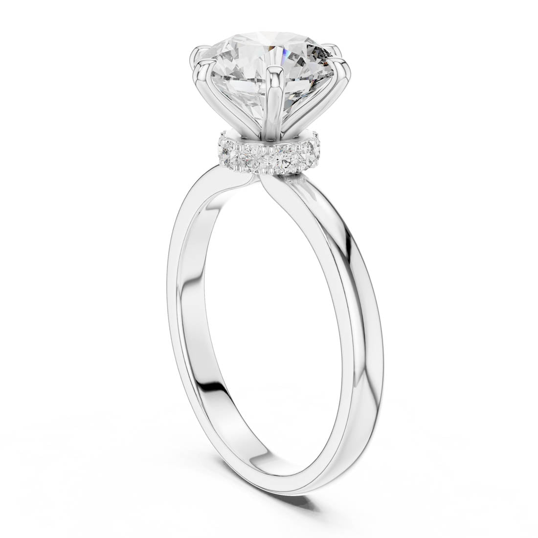 2.15 Ct. Round Brilliant Solitaire Engagement Ring with Hidden Halo (LR-0171) 9