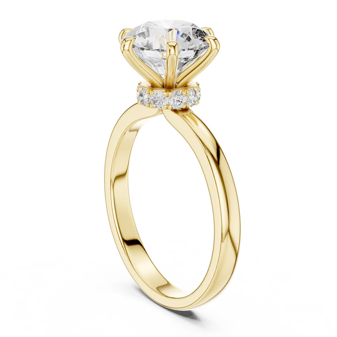 2.15 Ct. Round Brilliant Solitaire Engagement Ring with Hidden Halo (LR-0171) 8