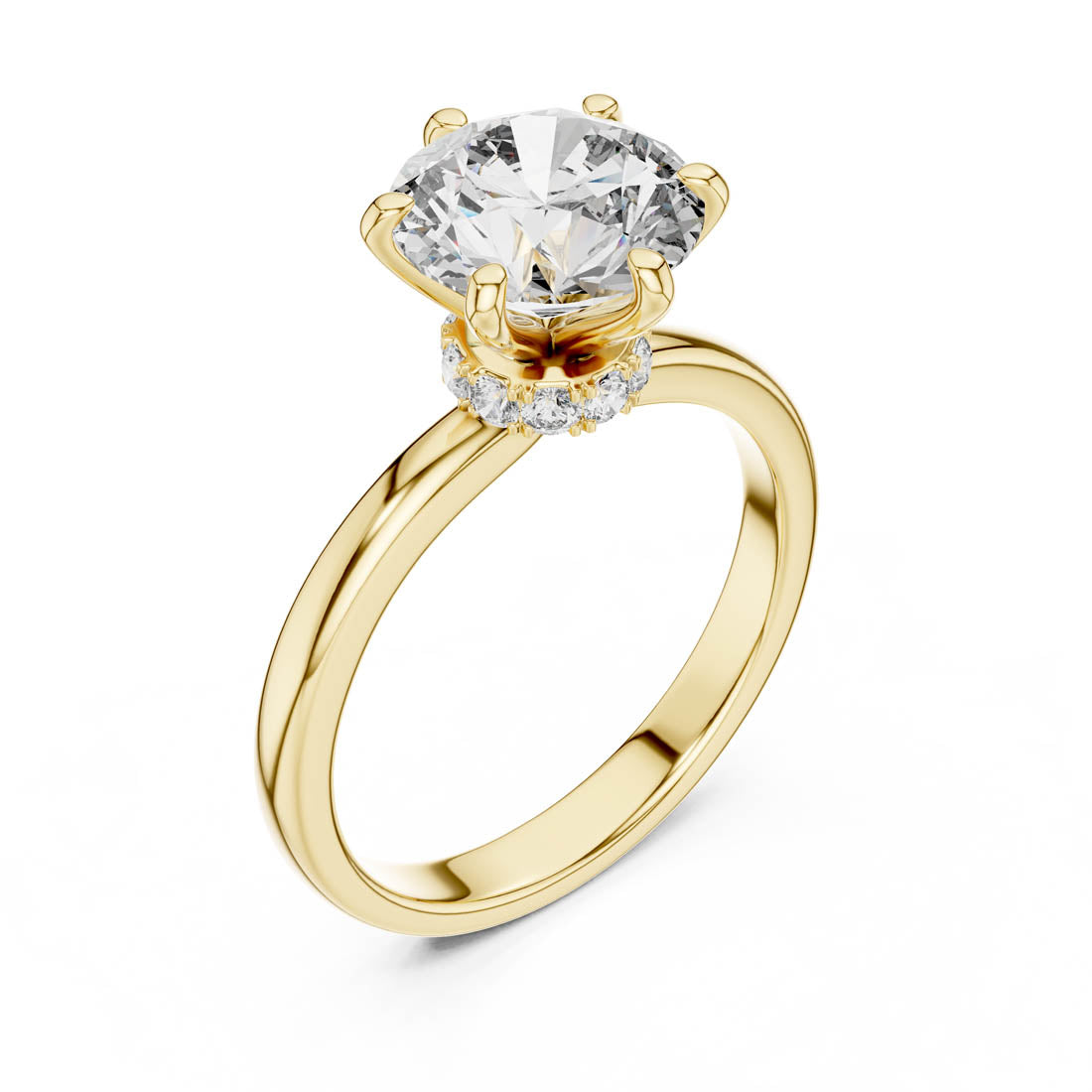 2.15 Ct. Round Brilliant Solitaire Engagement Ring with Hidden Halo (LR-0171) 5