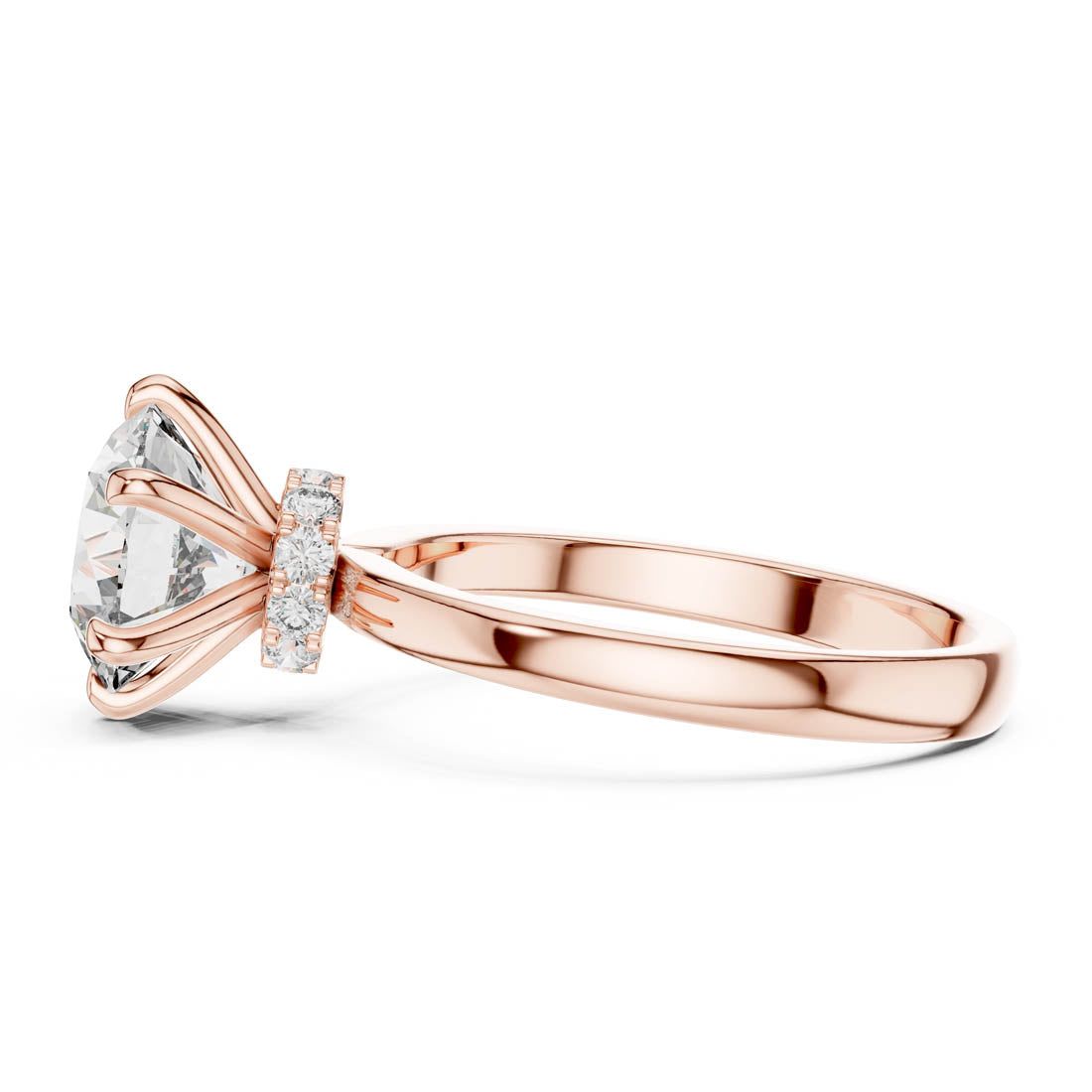 2.15 Ct. Round Brilliant Solitaire Engagement Ring with Hidden Halo (LR-0171) 12