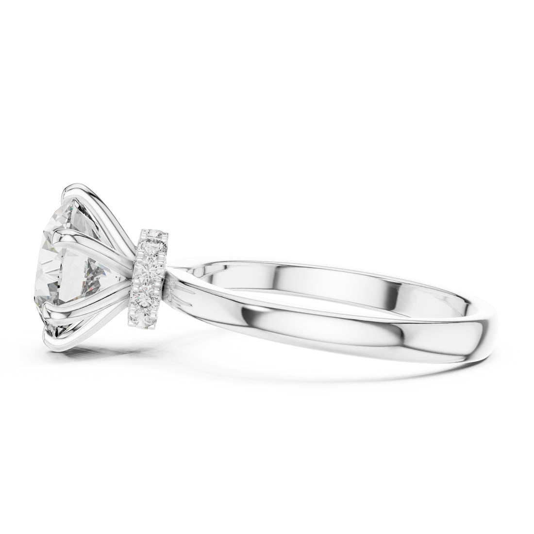 2.15 Ct. Round Brilliant Solitaire Engagement Ring with Hidden Halo (LR-0171) 10