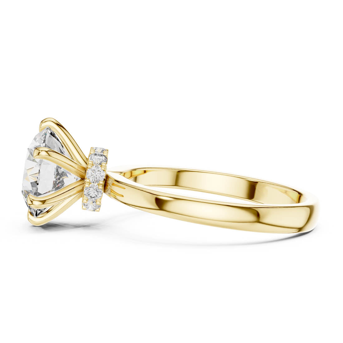 2.15 Ct. Round Brilliant Solitaire Engagement Ring with Hidden Halo (LR-0171) 11