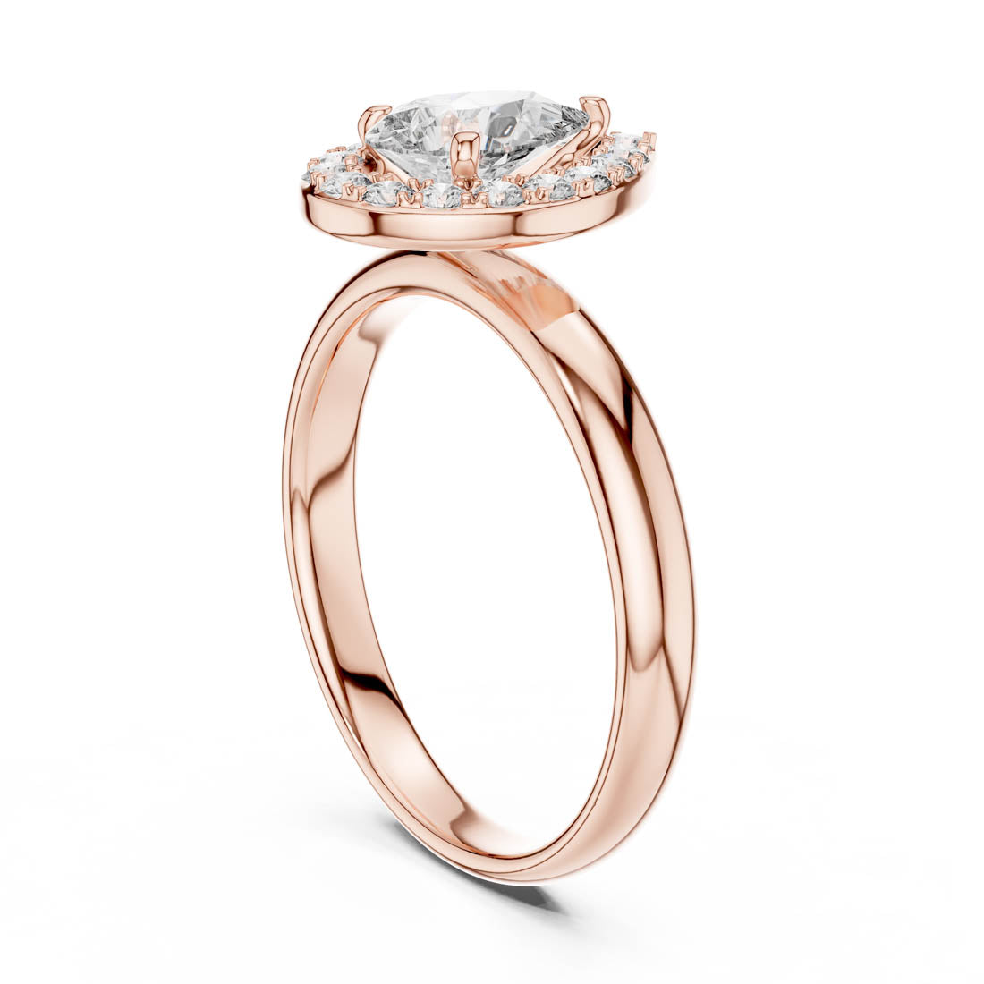 .94 Ct. Pear Halo Engagement Ring with Brilliant Center Diamond (LR-0174) 9