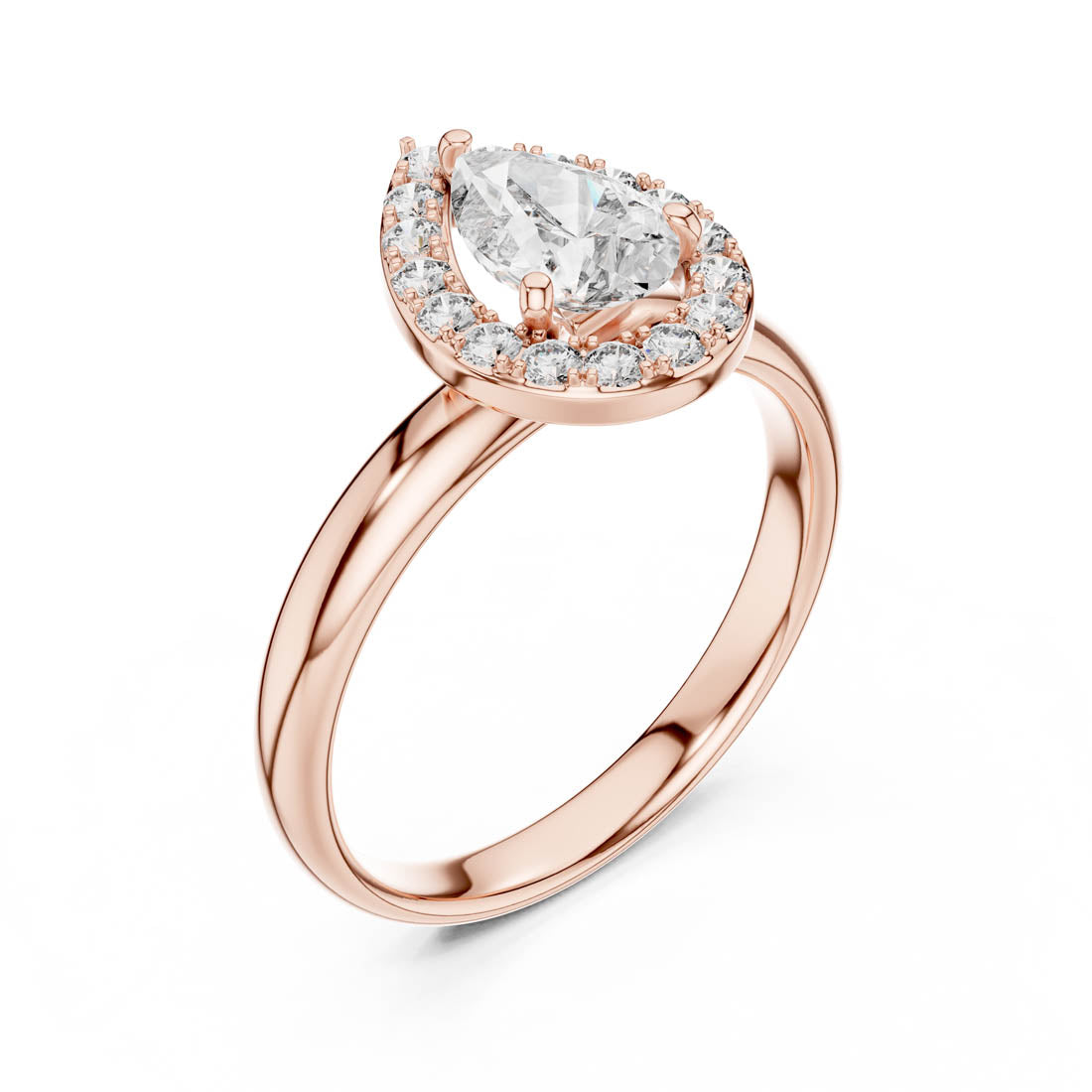 .94 Ct. Pear Halo Engagement Ring with Brilliant Center Diamond (LR-0174) 6