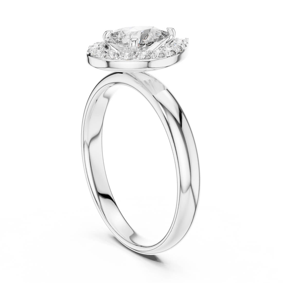 .94 Ct. Pear Halo Engagement Ring with Brilliant Center Diamond (LR-0174) 7