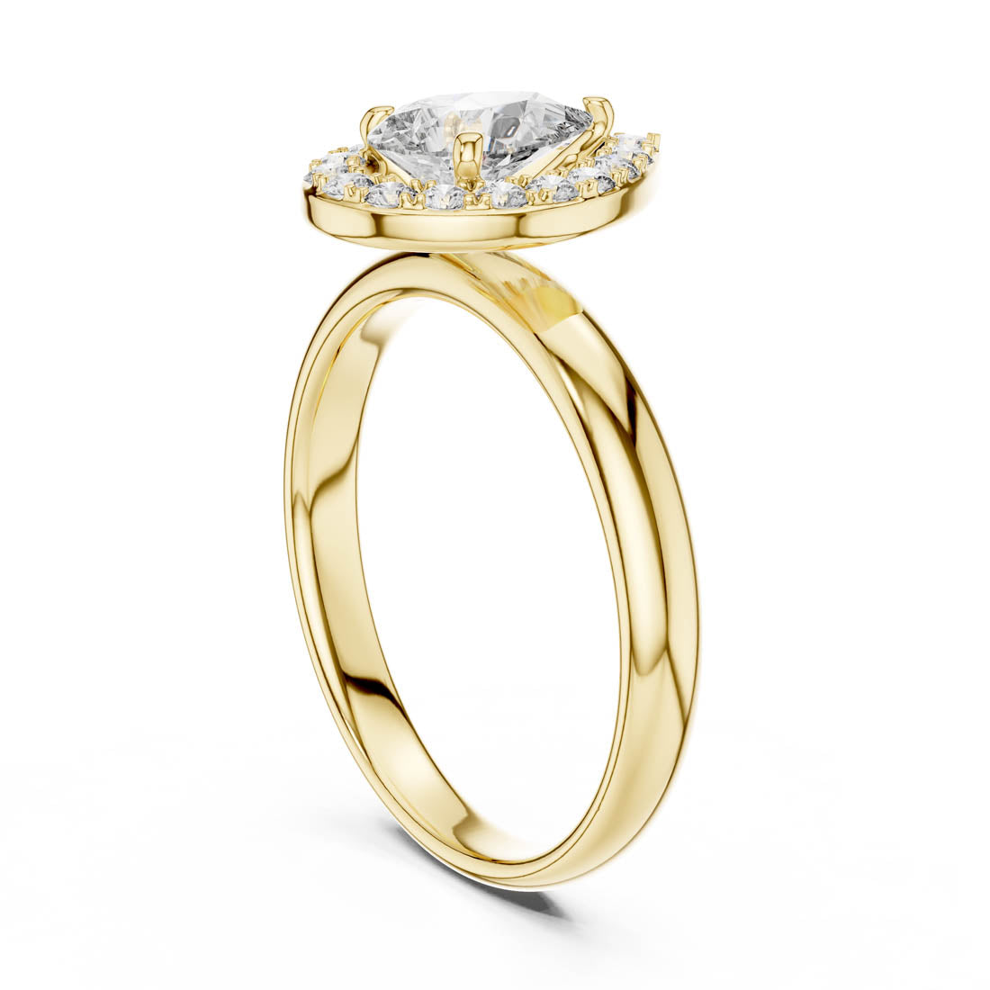 .94 Ct. Pear Halo Engagement Ring with Brilliant Center Diamond (LR-0174) 8