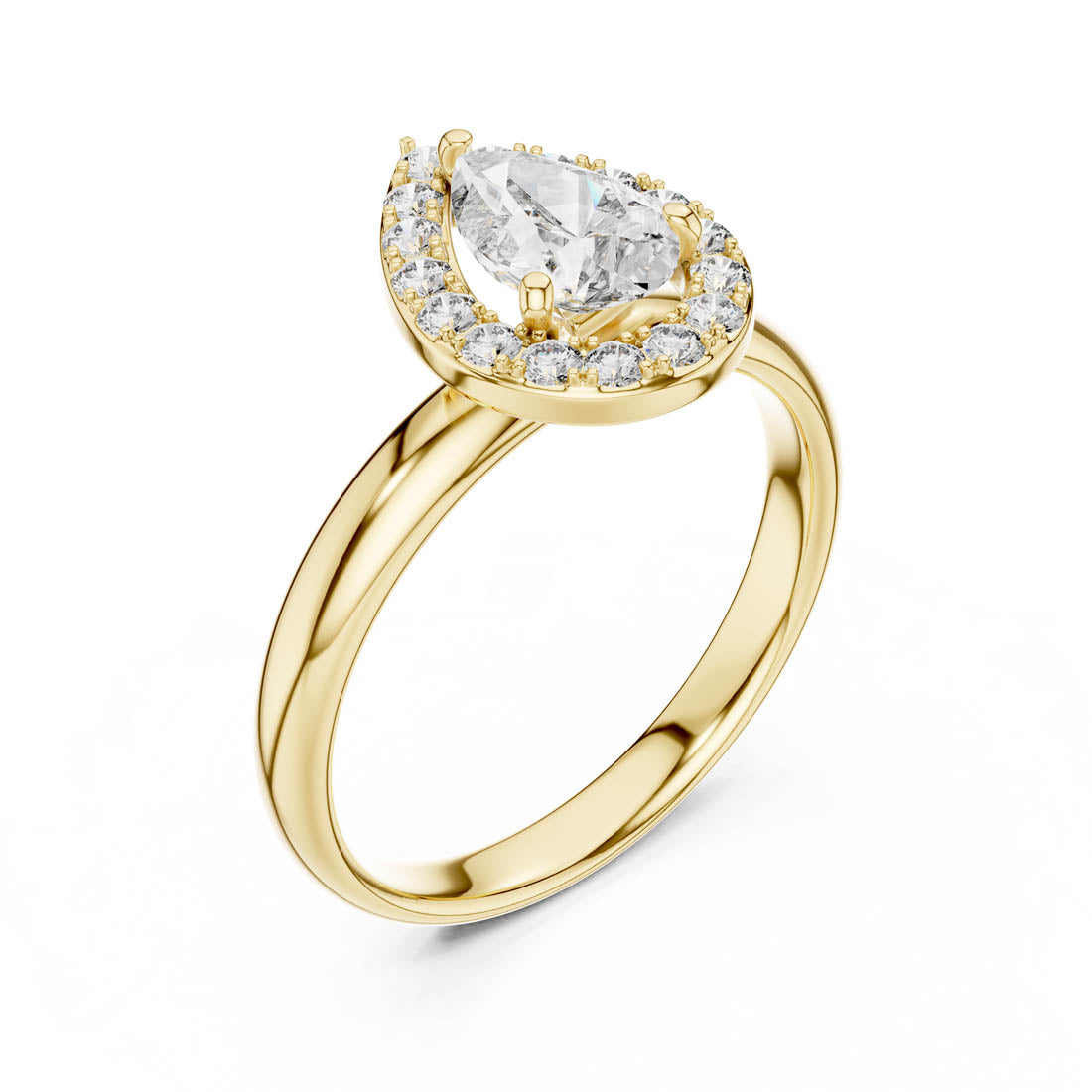 .94 Ct. Pear Halo Engagement Ring with Brilliant Center Diamond (LR-0174) 5