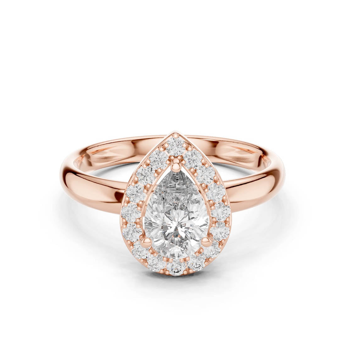 .94 Ct. Pear Halo Engagement Ring with Brilliant Center Diamond (LR-0174) 3