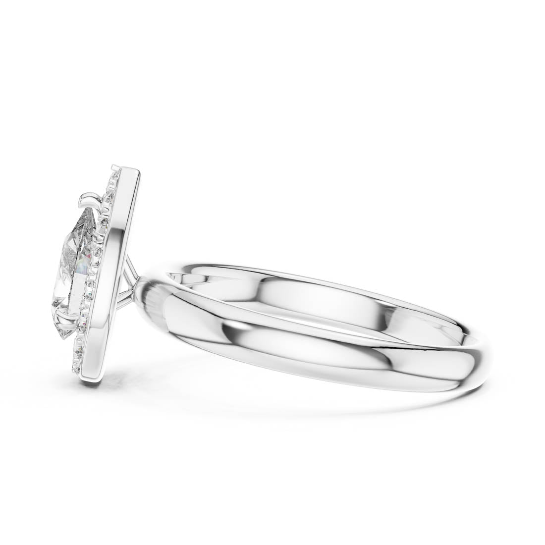 .94 Ct. Pear Halo Engagement Ring with Brilliant Center Diamond (LR-0174) 11