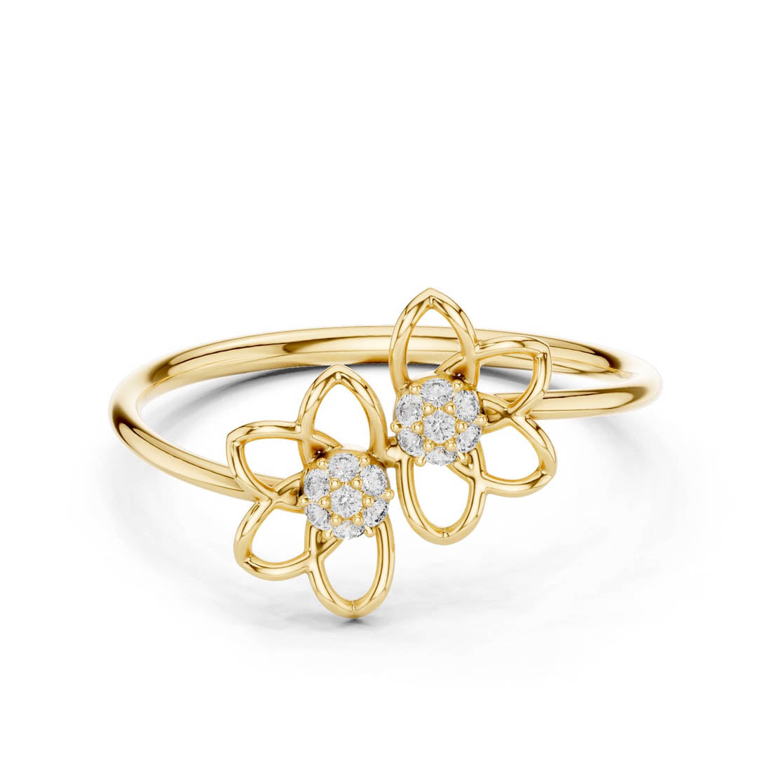 .06 Ct. Diamond Floral Duo Ring (LR-01 (100)) 5