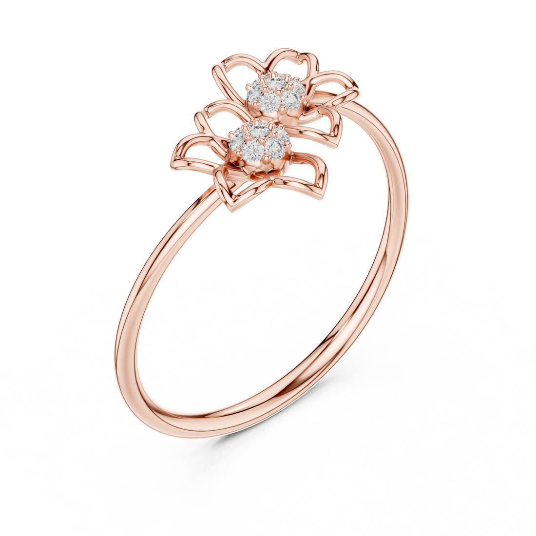 .06 Ct. Diamond Floral Duo Ring (LR-01 (100)) 8