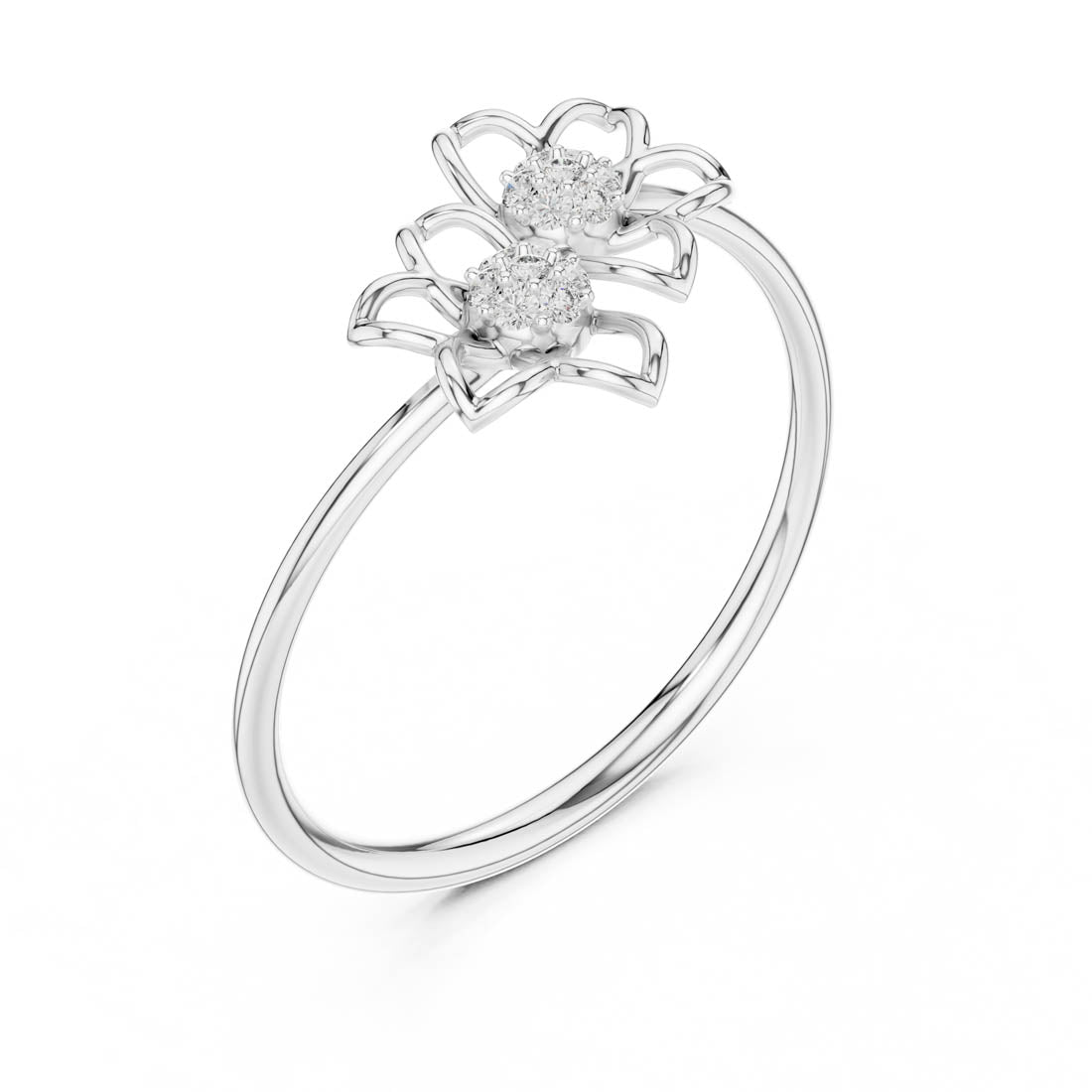 .06 Ct. Diamond Floral Duo Ring (LR-01 (100)) 11