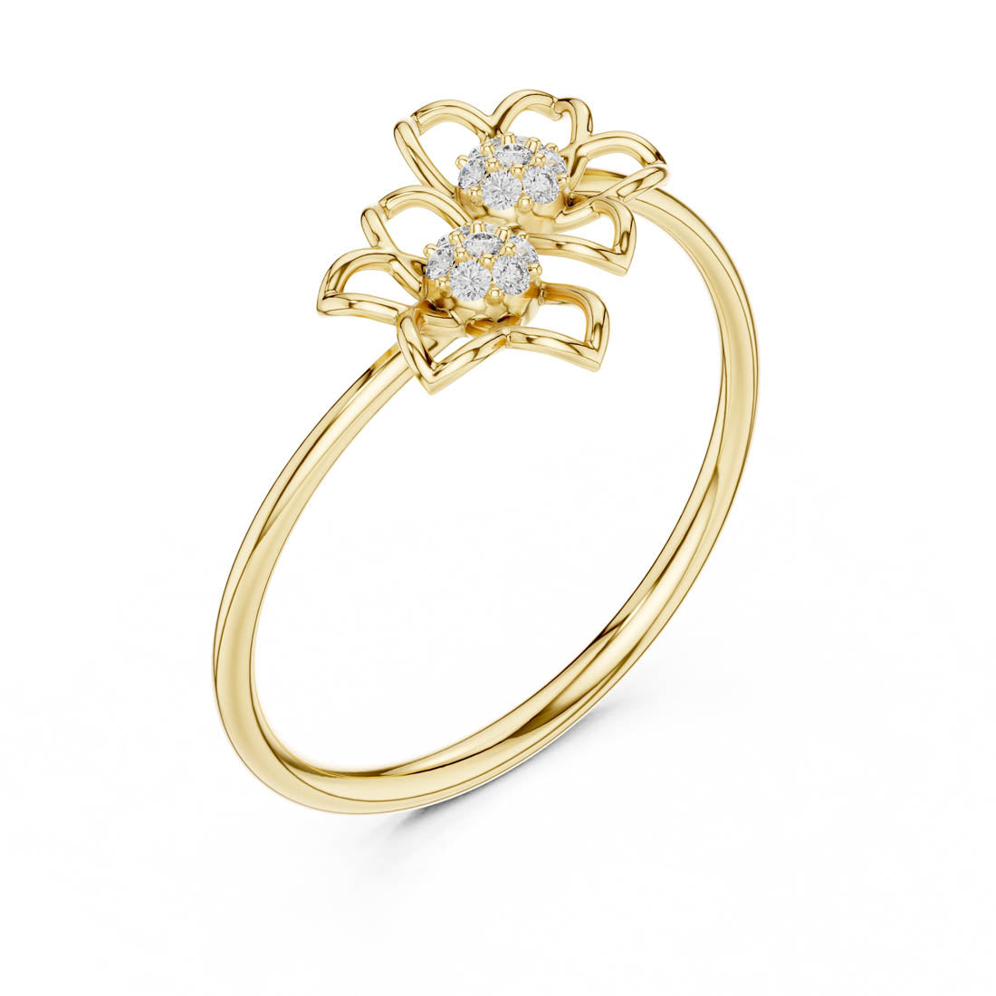 .06 Ct. Diamond Floral Duo Ring (LR-01 (100))
