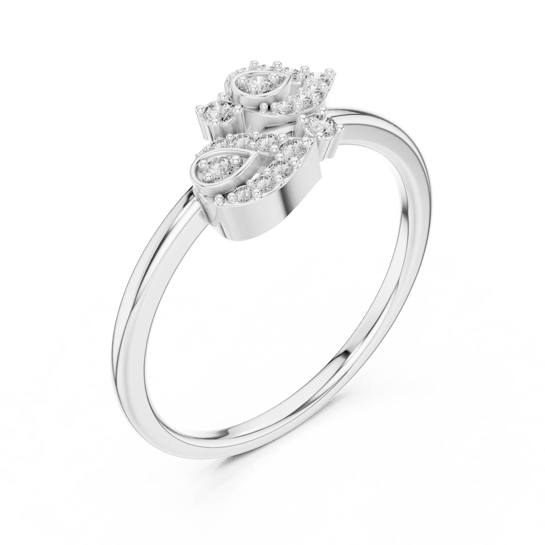 .14 Ct. Pavé Diamond Open Design Ring (LR-01 (60)) 6